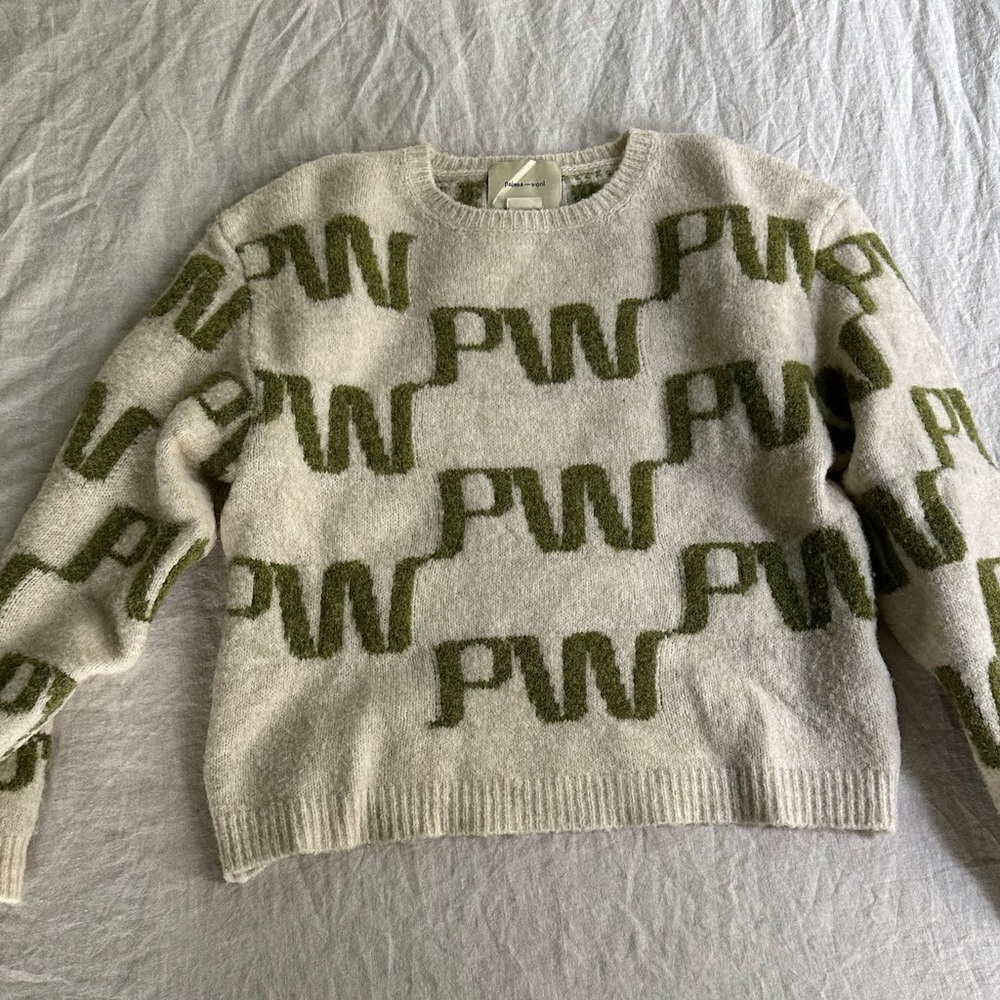Paloma Wool Cream and Green Crewneck Sweater